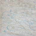 off beige color sequins tulle lace fabric